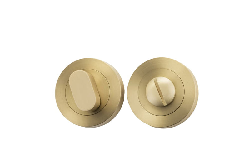 Privacy Turn Oval Concealed Fix Round Brushed Gold PVD D52xP23mm