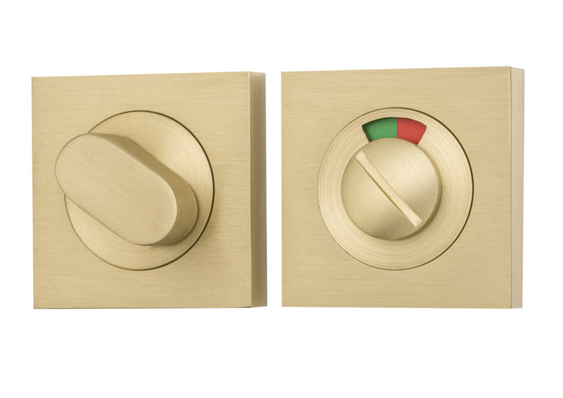 Privacy Turn Oval with Indicator Concealed Fix Square Brushed Gold PVD