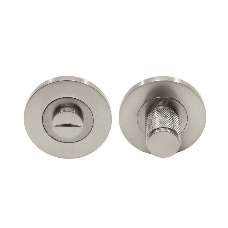 Windsor Privacy Turn & Release Knurled Brushed Nickel