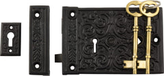 Rim Lock Ornate Matt Black
