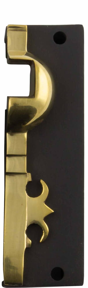 Rim Lock Carpenters Left Hand Keeper Unlacquered Brass Matt Black