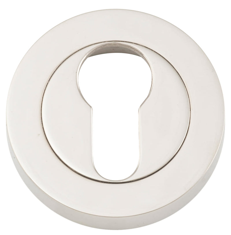 Escutcheon Euro Concealed Fix Round Pair Polished Nickel