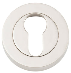 Escutcheon Euro Concealed Fix Round Pair Polished Nickel
