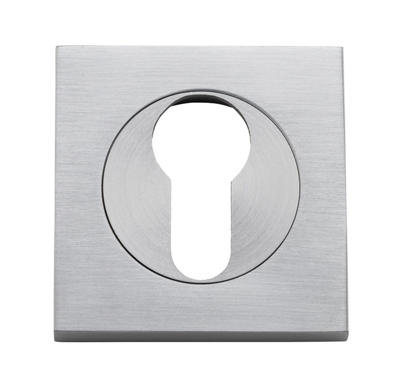 Escutcheon Euro Concealed Fix Square Pair Brushed Chrome