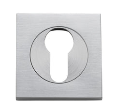 Escutcheon Euro Concealed Fix Square Pair Brushed Chrome