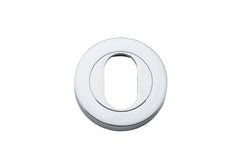 Escutcheon Oval Round Pair Polished Chrome
