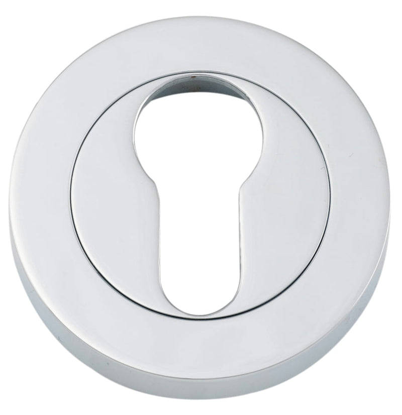 Escutcheon Euro Concealed Fix Round Pair Polished Chrome