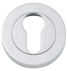 Escutcheon Euro Concealed Fix Round Pair Polished Chrome