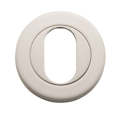Escutcheon Oval Round Pair Satin Nickel