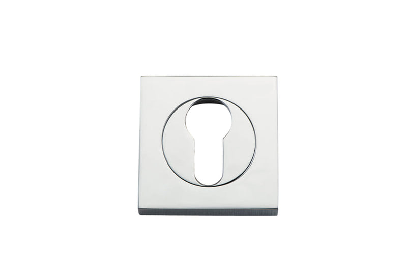 Escutcheon Euro Concealed Fix Square Pair Polished Chrome