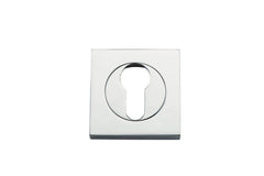 Escutcheon Euro Concealed Fix Square Pair Polished Chrome