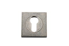 Escutcheon Euro Concealed Fix Square Pair Distressed Nickel