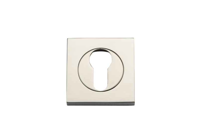 Escutcheon Euro Concealed Fix Square Pair Polished Nickel