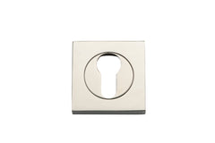 Escutcheon Euro Concealed Fix Square Pair Polished Nickel