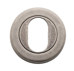 Escutcheon Oval Round Pair Distressed Nickel