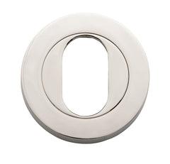 Escutcheon Oval Round Pair Polished Nickel