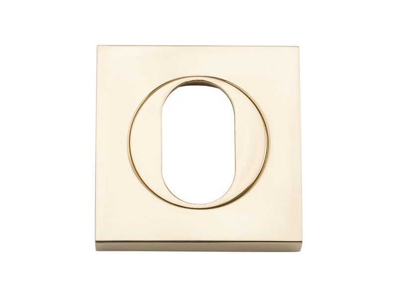 Escutcheon Oval Square Pair Polished Brass