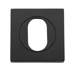 Escutcheon Oval Square Pair Matt Black