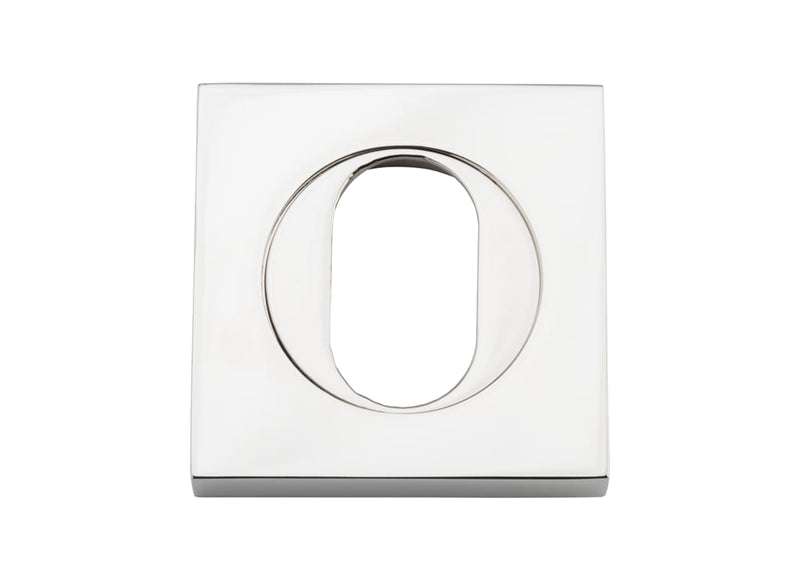 Escutcheon Oval Square Pair Polished Nickel