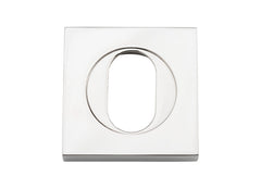 Escutcheon Oval Square Pair Polished Nickel