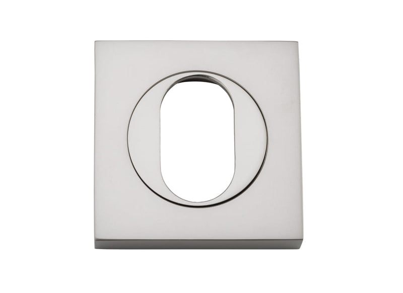 Escutcheon Oval Square Pair Satin Nickel