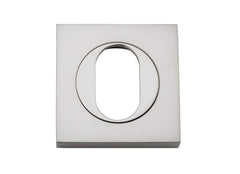 Escutcheon Oval Square Pair Satin Nickel
