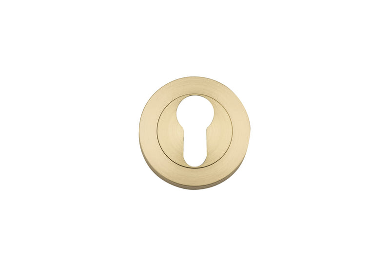 Escutcheon Euro Concealed Fix Round Pair Brushed Gold PVD