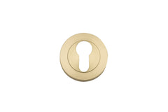 Escutcheon Euro Concealed Fix Round Pair Brushed Gold PVD