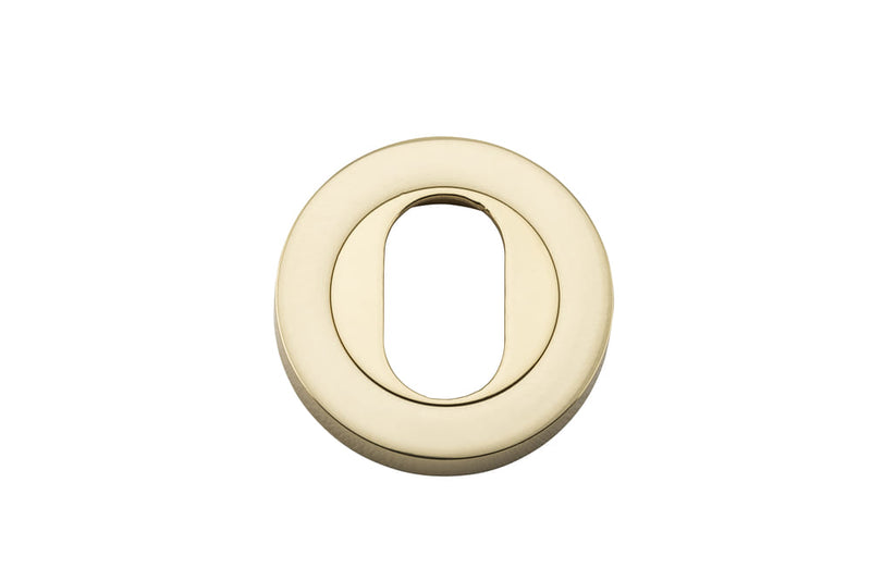 Escutcheon Oval Round Pair Polished Brass D52xP10mm