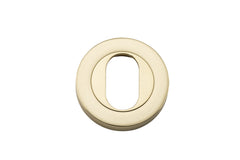 Escutcheon Oval Round Pair Polished Brass D52xP10mm
