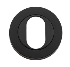 Escutcheon Oval Round Pair Matt Black D52xP10mm