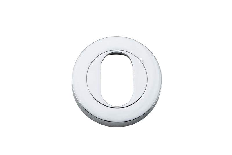 Escutcheon Oval Round Pair Polished Chrome D52xP10mm