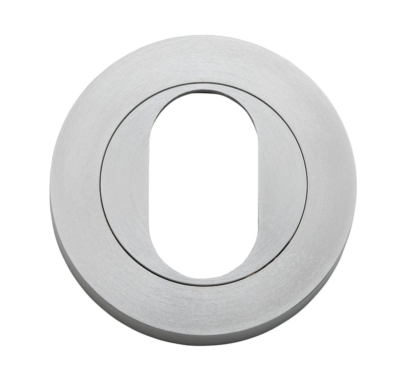 Escutcheon Oval Round Pair Brushed Chrome D52xP10mm