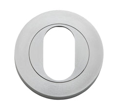 Escutcheon Oval Round Pair Brushed Chrome D52xP10mm