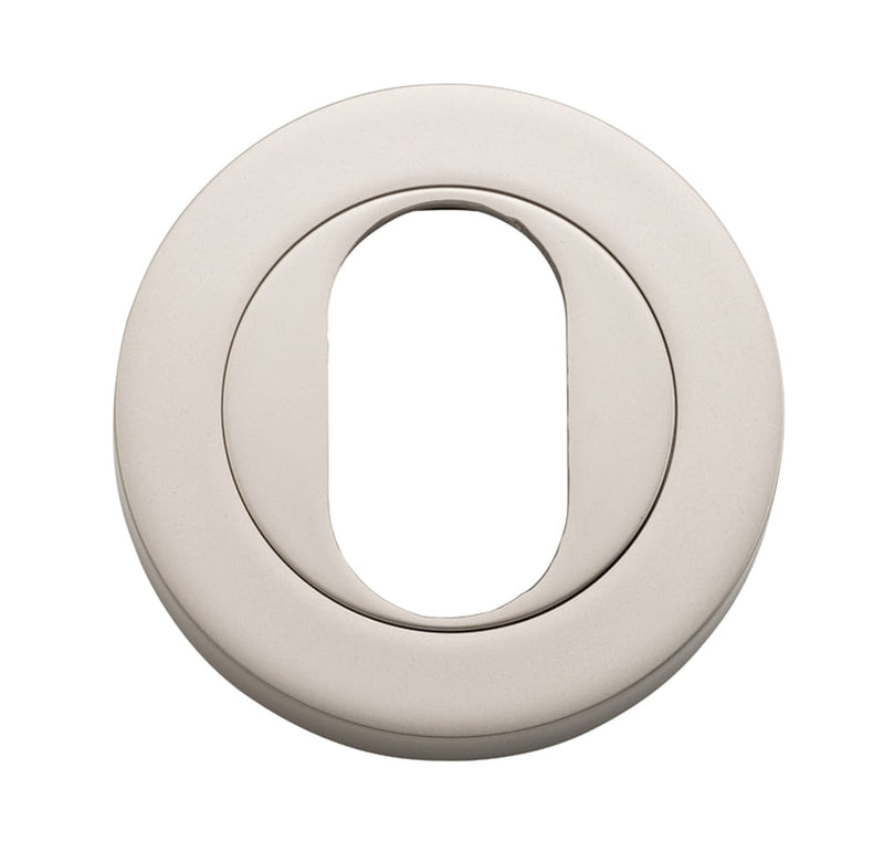 Escutcheon Oval Round Pair Satin Nickel D52xP10mm