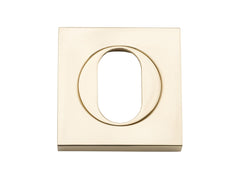 Escutcheon Oval Square Pair Polished Brass H52xW52xP10mm