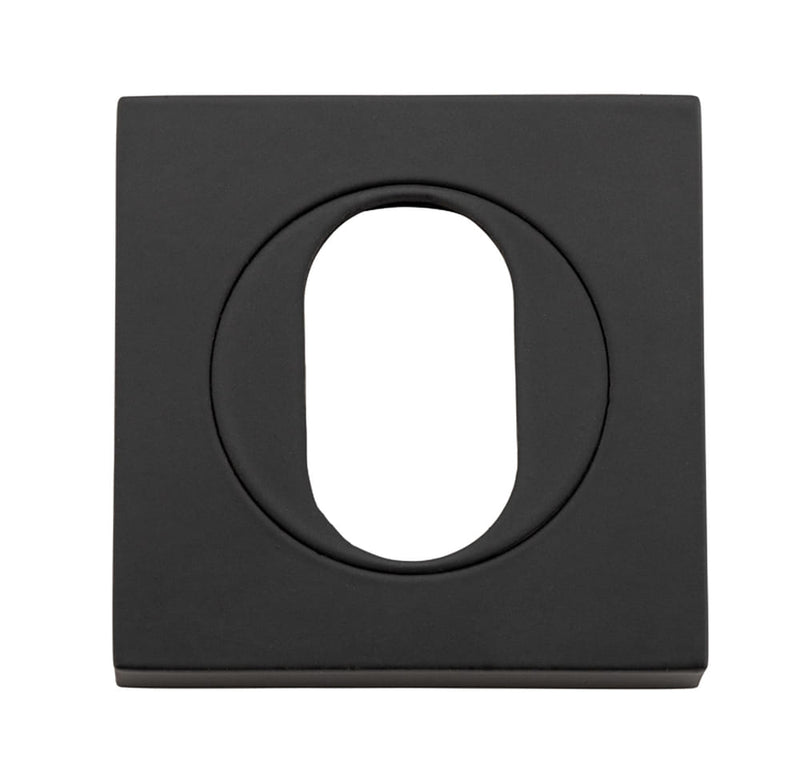 Escutcheon Oval Square Pair Matt Black H52xW52xP10mm