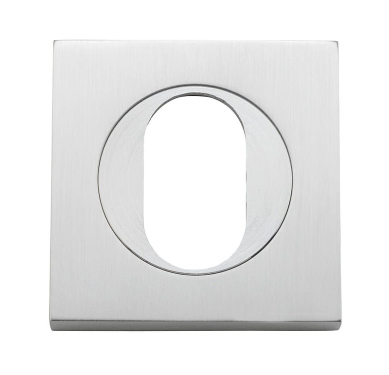 Escutcheon Oval Square Pair Brushed Chrome H52xW52xP10mm