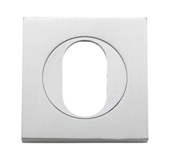 Escutcheon Oval Square Pair Brushed Chrome H52xW52xP10mm