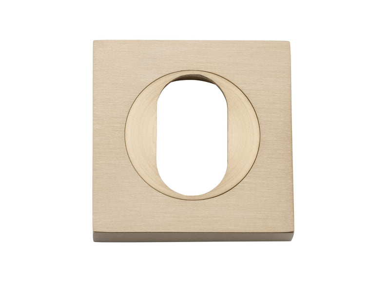 Escutcheon Oval Square Pair Brushed Brass H52xW52xP10mm