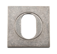 Escutcheon Oval Square Pair Distressed Nickel H52xW52xP10mm