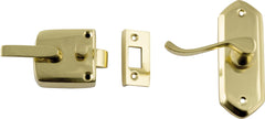 Screen Door Latch Left Hand External Polished Brass