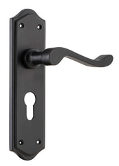 Door Lever Henley Euro Pair Matt Black