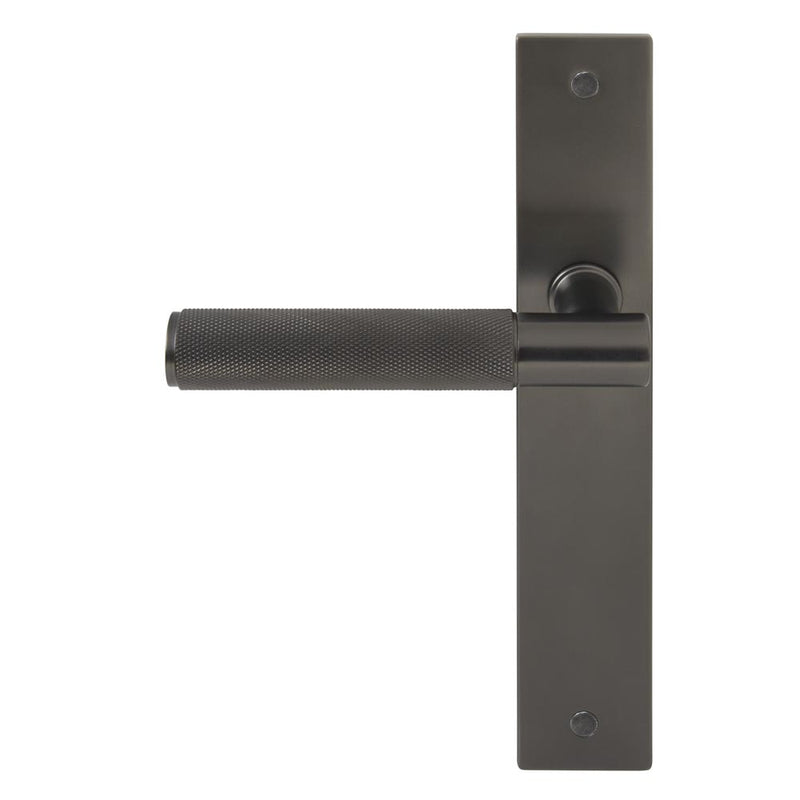 Verge Diamond Knurled Lever Longplate Passage Set Graphite Nickel