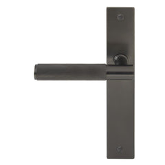 Verge Diamond Knurled Lever Longplate Passage Set Graphite Nickel