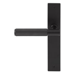Verge Diamond Knurled Lever Longplate Passage Set Matt Black