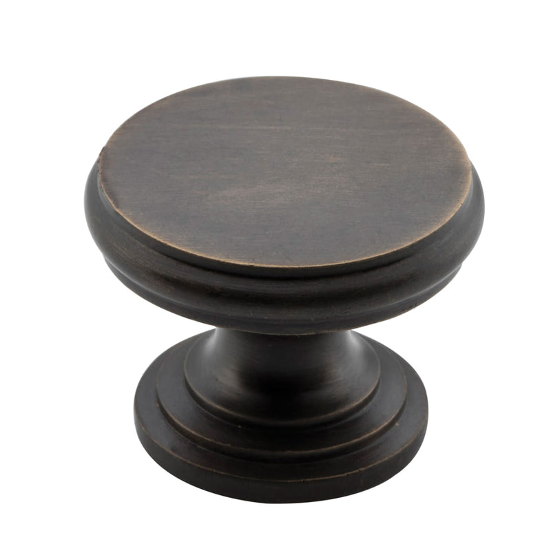 Cupboard Knob Flat Antique Brass 32mm