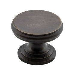 Cupboard Knob Flat Antique Brass 32mm