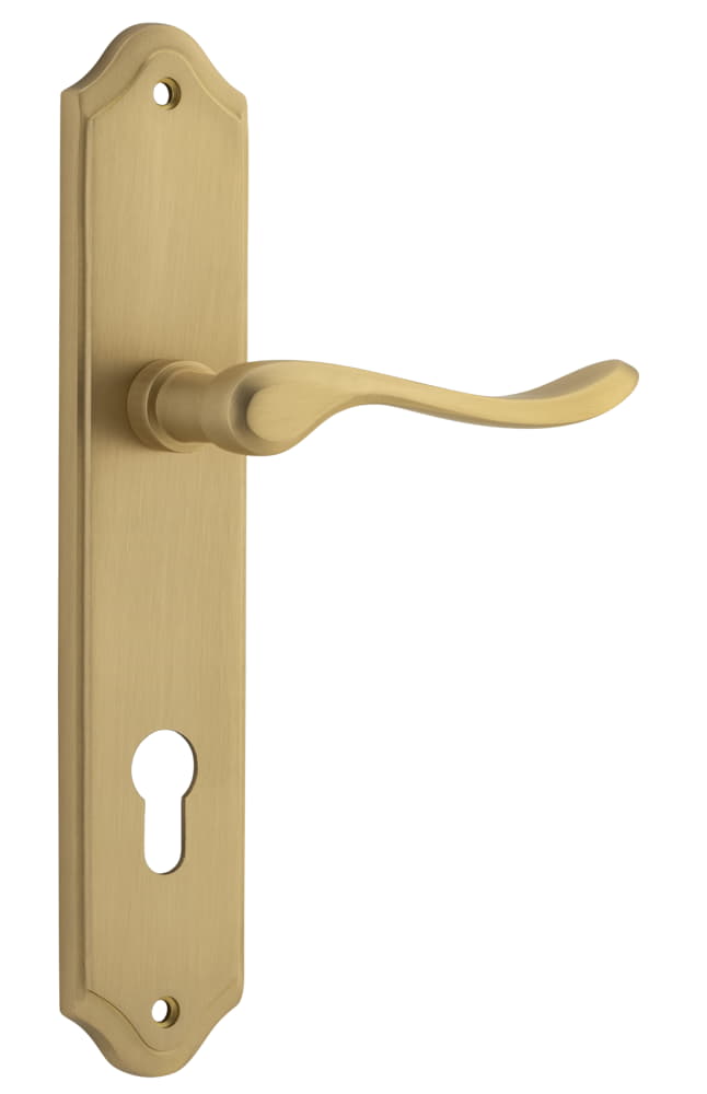 Door Lever Stirling Shouldered Euro Pair Brushed Brass