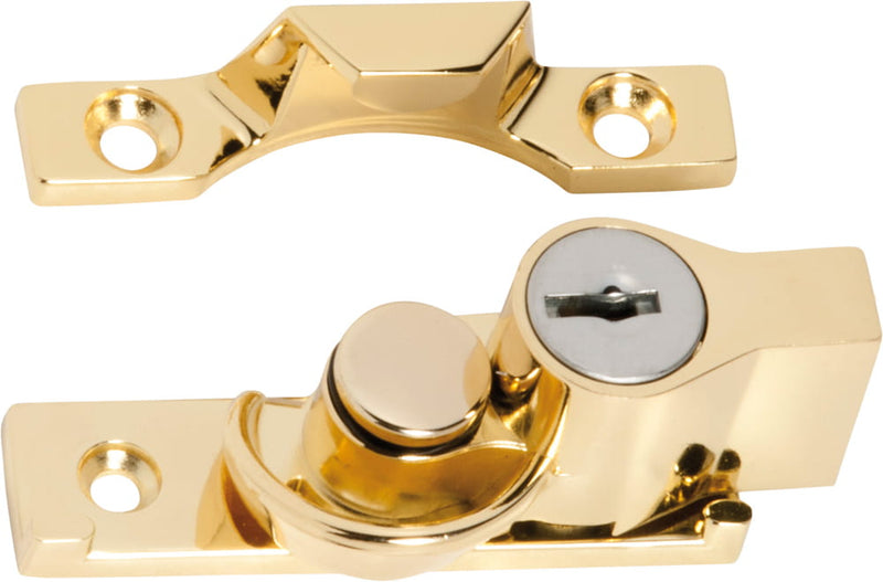 Sash Fastener Locking Narrow Zinc Alloy Electroplated Brass